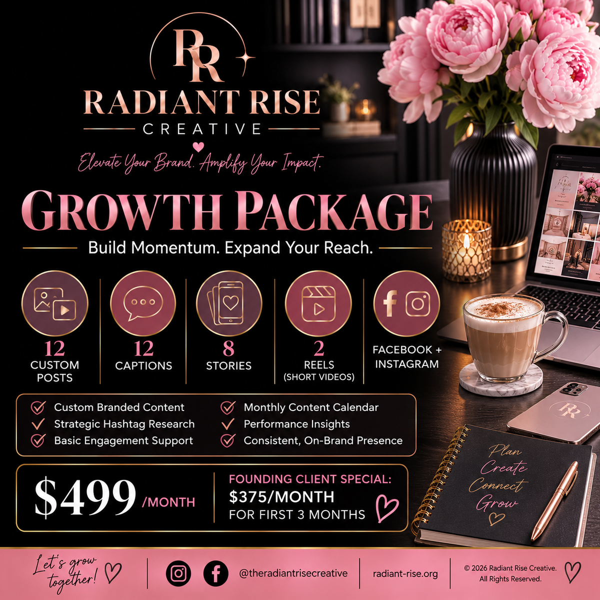 Radiant Rise Creative - Growth Monthly Package