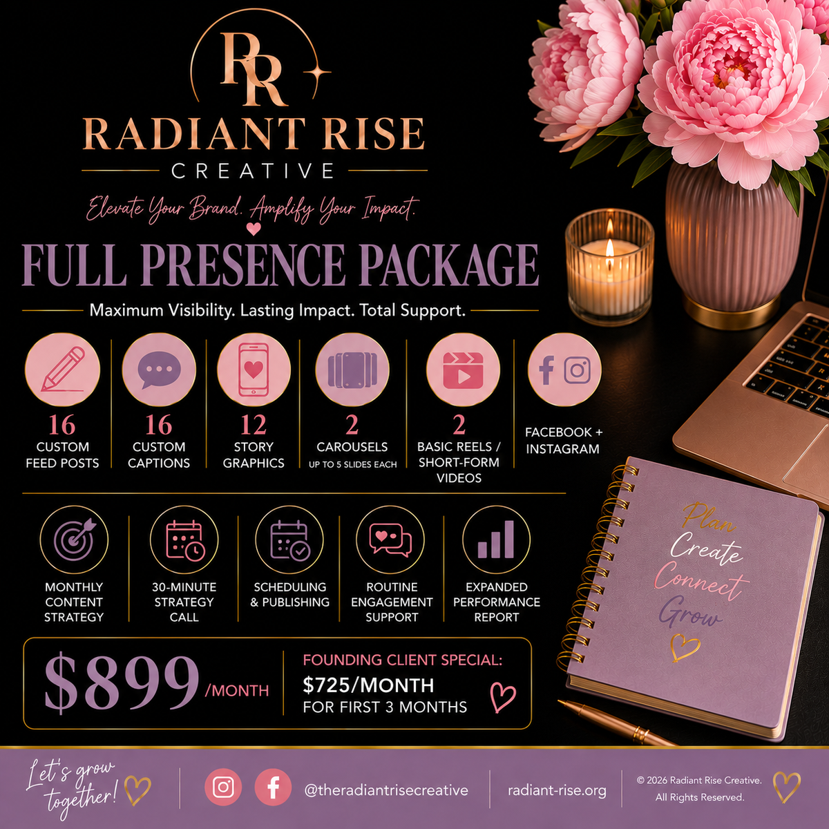 Radiant Rise Creative - Full Presence Monthly Package